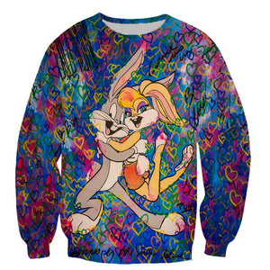 Funny Fashion Bugs Bunny Long Sleeves 3D Print Hoodies