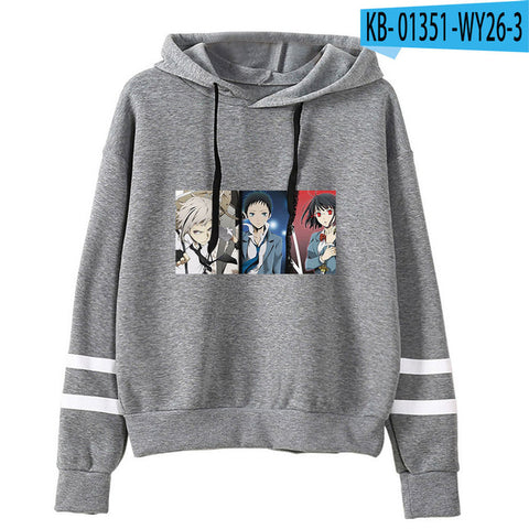 Image of Bungo Stray Dogs Hoodies Casual Oversized Cartoon Hoodies Pullover Sweatshirts