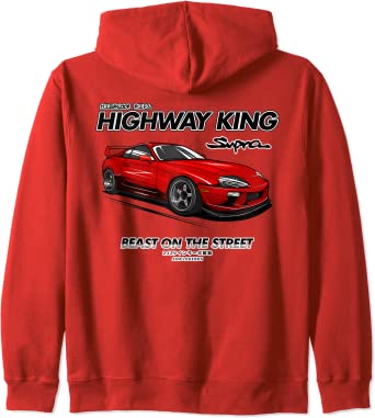 2JZ JDM Legend Turbo Car Zip Hoodie