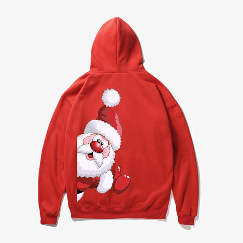 Image of Christmas Hoodies - Naughty Santa Claus Cartoon Style Cute Icon 3D Fleece Hoodie