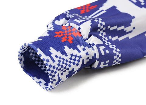 Image of Christmas Hoodies - Cute Christmas Deer Striped Pattern Blue 3D Hoodie