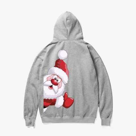 Image of Christmas Hoodies - Naughty Santa Claus Cartoon Style Cute Icon 3D Fleece Hoodie