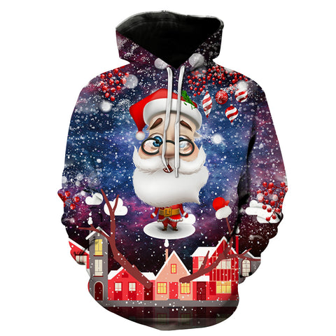 Image of Christmas Hoodies - Santa Snowflake 3D Hoodie