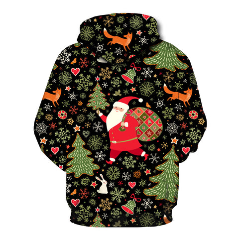 Image of Christmas Hoodies - Santa Claus and Tree 3D Hoodie