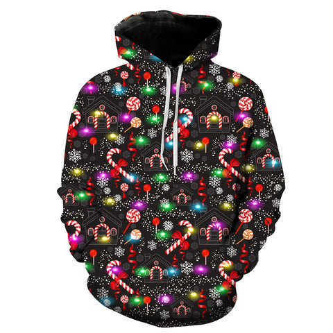 Image of Christmas Hoodies - Candy Snowflake 3D Hoodie