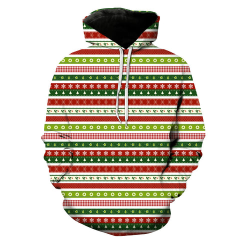 Image of Christmas Hoodies - Snowflake and Tree Pattern 3D Hoodie