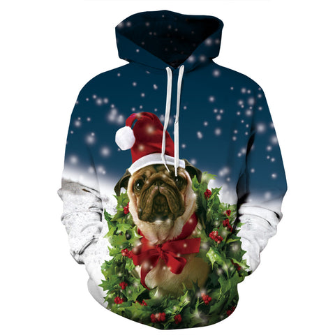 Image of Christmas Hoodies - Happy Christmas Dog Icon Super Cute 3D Hoodie