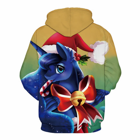 Image of Christmas Hoodies - Super Cute Christmas Unicorn Icon 3D Hoodie
