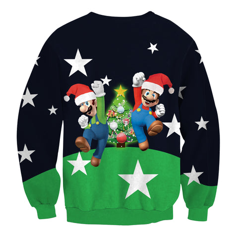 Image of Christmas Sweatshirts - Super Mario Cute 3D Sweatshirt