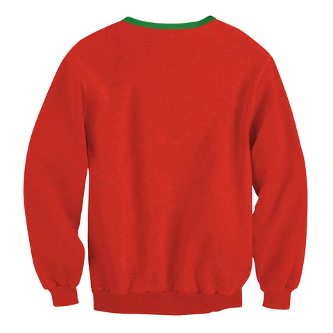 Image of Christmas Sweatshirts - Christmas Deer Icon Cute Red 3D Sweatshirt