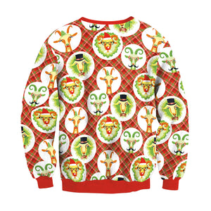 Christmas Sweatshirts - Christmas Funny Alpaca Icon Cute 3D Sweatshirt