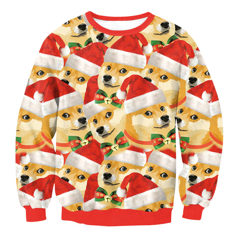 Image of Christmas Sweatshirts - Christmas Funny Dog Icon Cute 3D Sweatshirt