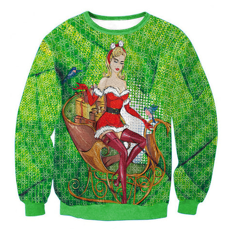 Image of Christmas Sweatshirts - Super Cute Christmas Princess Icon 3D Sweatshirt