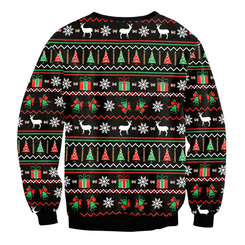 Image of Christmas Sweatshirts - Santa Claus Stripe Icon Super Cute 3D Sweatshirt