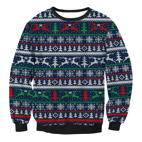 Image of Christmas Sweatshirts - Christmas Striped Pattern Icon Cute 3D Sweatshirt