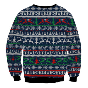 Christmas Sweatshirts - Christmas Striped Pattern Icon Cute 3D Sweatshirt