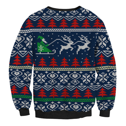 Image of Christmas Sweatshirts - Santa Claus Christmas Sleigh Icon Cute 3D Sweatshirt