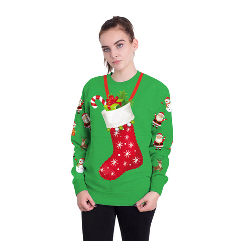 Image of Christmas Sweatshirts - Christmas Socks Candy Icon Cute 3D Sweatshirt