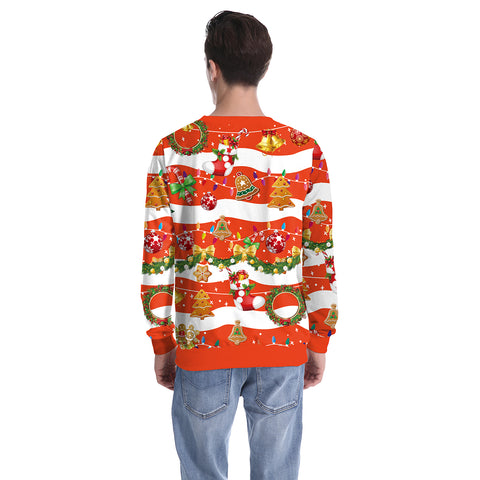Image of Christmas Sweatshirts - Happy Christmas Bell Icon Cute 3D Sweatshirt