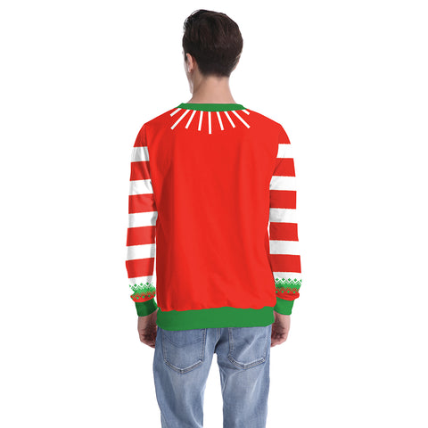 Image of Christmas Sweatshirts - Happy Christmas Tree and Snowman Icon Cute 3D Sweatshirt