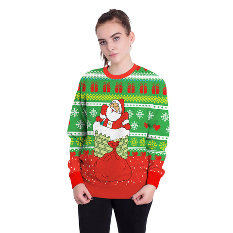 Image of Christmas Sweatshirts - Happy Santa Claus Gift Icon Cute 3D Sweatshirt