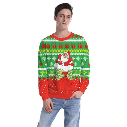 Image of Christmas Sweatshirts - Happy Santa Claus Gift Icon Cute 3D Sweatshirt