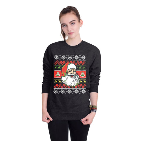 Image of Christmas Sweatshirts - Happy Santa Claus Cartoon Style Icon Cute 3D Sweatshirt