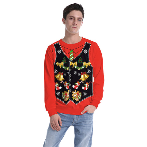 Image of Christmas Sweatshirts - Christmas Gold Bell Icon Super Cool 3D Sweatshirt