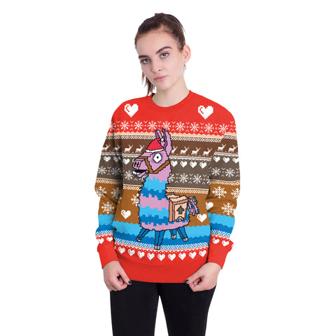 Image of Christmas Sweatshirts - Christmas Rainbow Horse Icon Cute 3D Sweatshirt