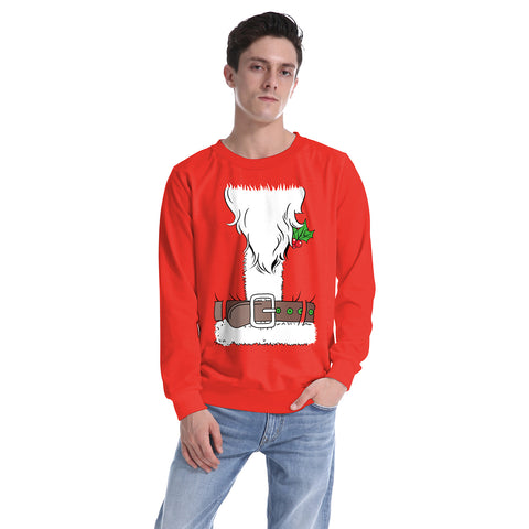 Image of Christmas Sweatshirts - Red Santa Claus Cosplay Icon Cute 3D Sweatshirt