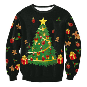 Christmas Sweatshirts - Green Christmas Tree Icon Cute 3D Sweatshirt