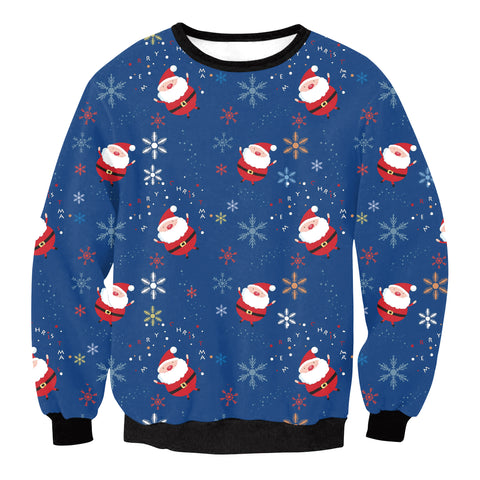 Image of Christmas Sweatshirts - Santa Claus Cartoon Style Icon Super Cute 3D Sweatshirt