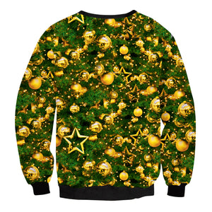 Christmas Sweatshirts - Christmas gold ball Icon Cool 3D Sweatshirt