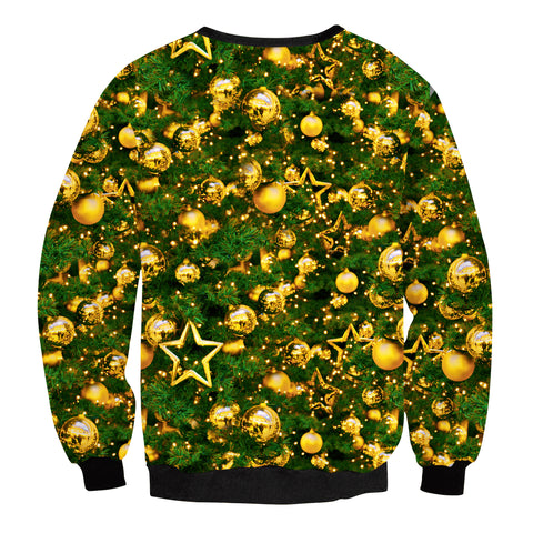 Image of Christmas Sweatshirts - Christmas gold ball Icon Cool 3D Sweatshirt