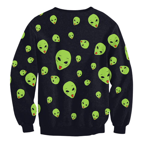 Image of Christmas Sweatshirts - Super Cool Alien Icon Funny 3D Sweatshirt