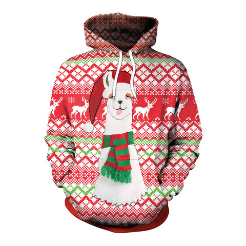Image of Christmas Hoodies - Christmas Style Alpaca 3D Hoodie