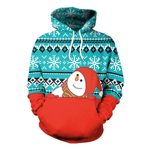 Image of Christmas Hoodies - Christmas Style Cheerful Snowman 3D Hoodie