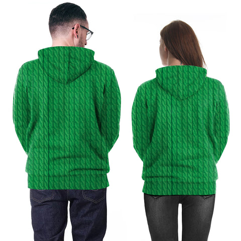 Image of Christmas Hoodies - Green Glasses Deer 3D Hoodie