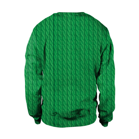 Image of Christmas Sweaters - Glasses Deer 3D Green Crew Neck Sweatshirt