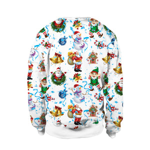 Christmas Sweaters - Santa Claus Cartoon Style 3D Crew Neck Sweatshirt