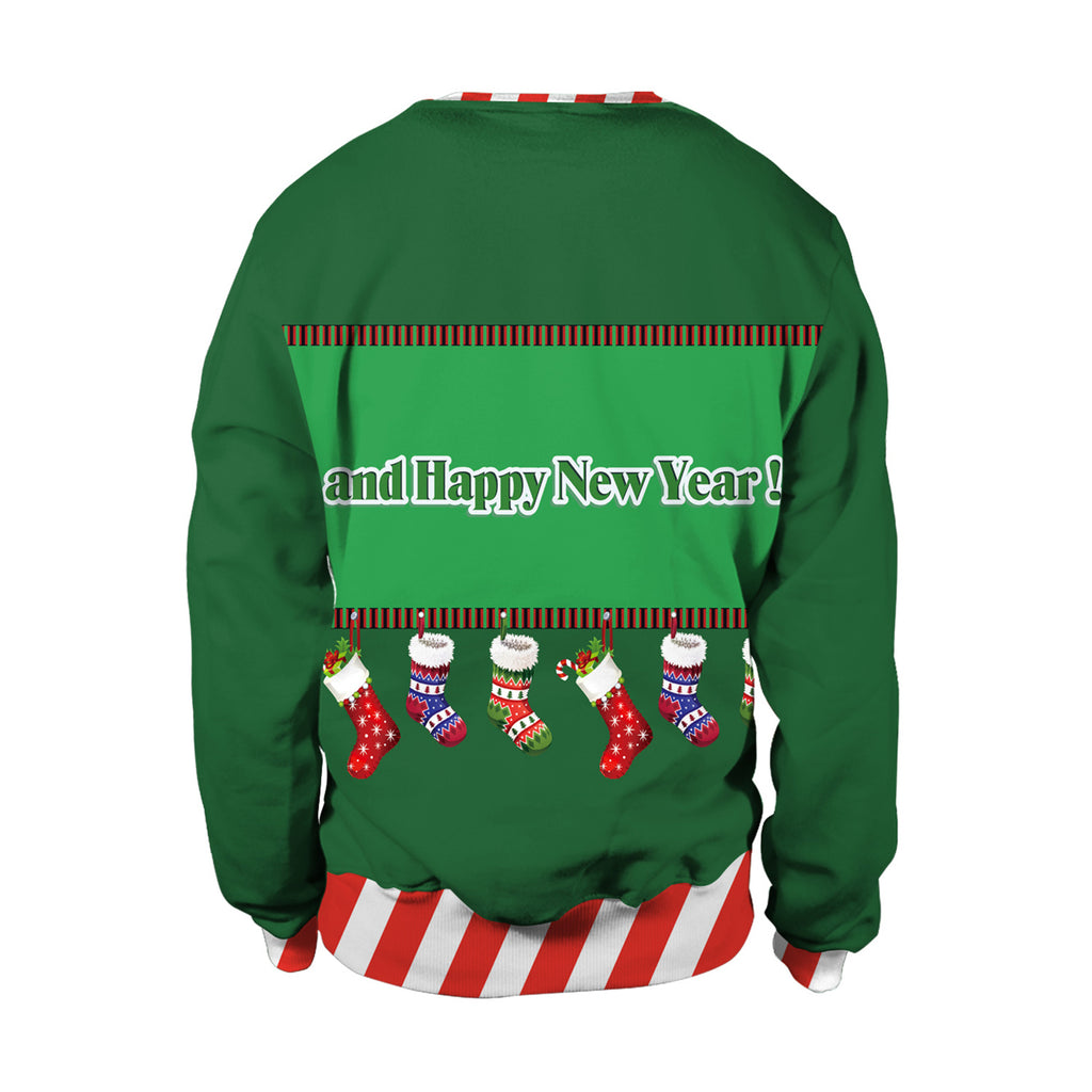 Christmas Sweaters - Santa Claus Socks 3D Crew Neck Sweatshirt
