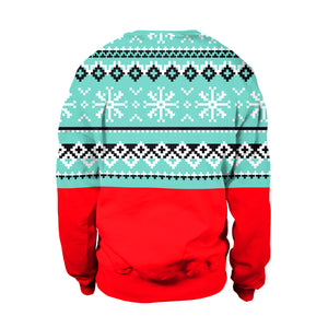 Christmas Sweaters - Snowman 3D Blue Round Neck Sweatshirt