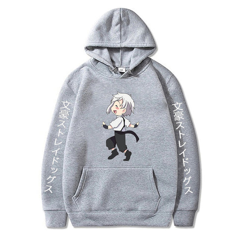 Image of Cute Nakajima Atsushi Graphic Man Pullover Hoodies Anime Bungo Stray Dogs Casual Sweatshirt