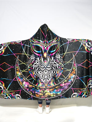 Electro Owl Hooded Blanket