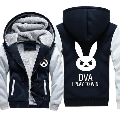 Image of Overwatch DVA Jackets - Zip Up Fleece Black Jacket