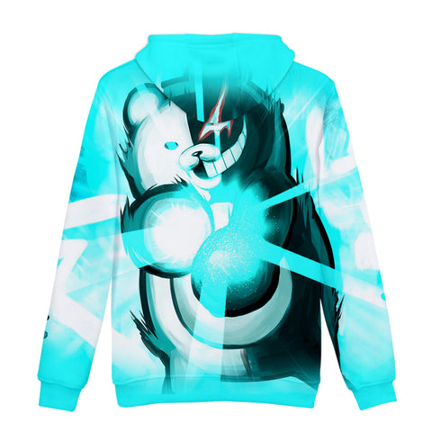 Image of Blue Unisex 3D Monokuma Hoodies