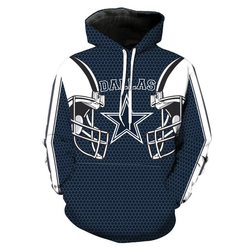 Image of Football NFL Hoodies - Pullover Dallas  Cowboy Blue Hoodie