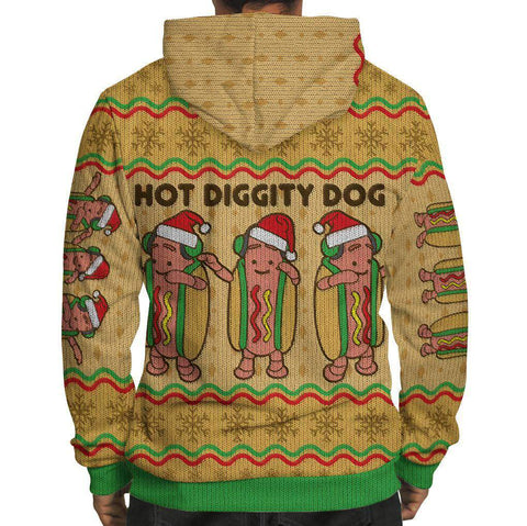 Image of Dancing Hot Dog Ugly Sweater Hoodie