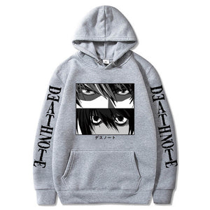 Death Note Hoodie Kira L Lawliet Eyes Anime Print Streetshirt Tops