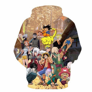 Naruto One Piece Dragonball Anime Characters Cool Hoodie